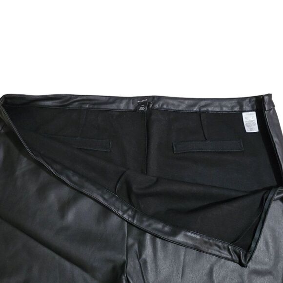 Halogen Faux Leather Pants Womens Size 24 Cropped High Waisted Black Flare Leg - Picture 14 of 14